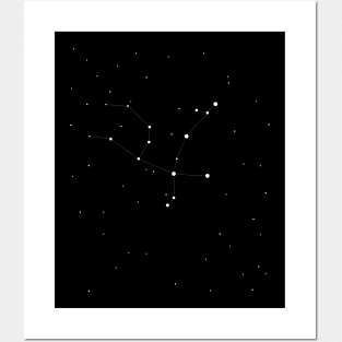 Andromeda Constellation in white Posters and Art